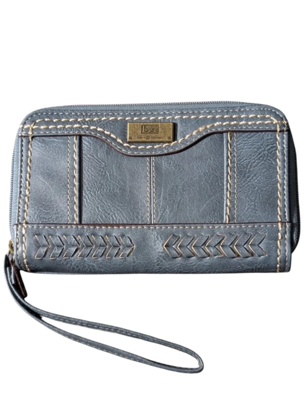 b.o.c. Slate Blue Wristlet Clutch with Stitch Detail 8